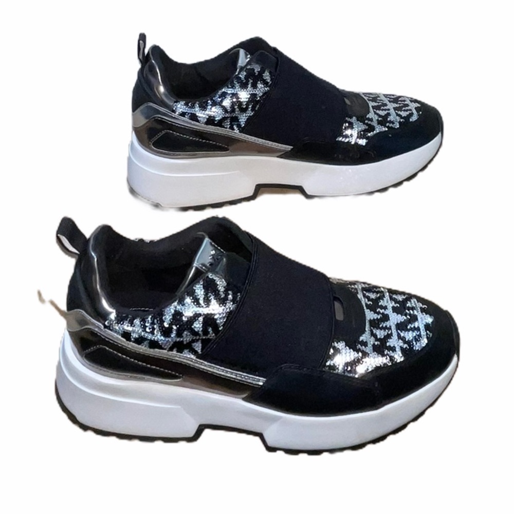 Michael Kors Cosmo Logo Sequined Slip on Sneakers. Size 8.5 EUC - Picture 10 of 14